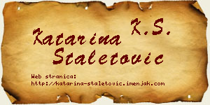 Katarina Staletović vizit kartica